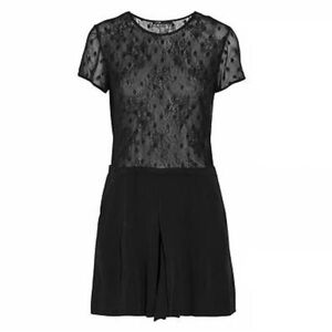 MAJE black lace Giaieuil Romper Size 38